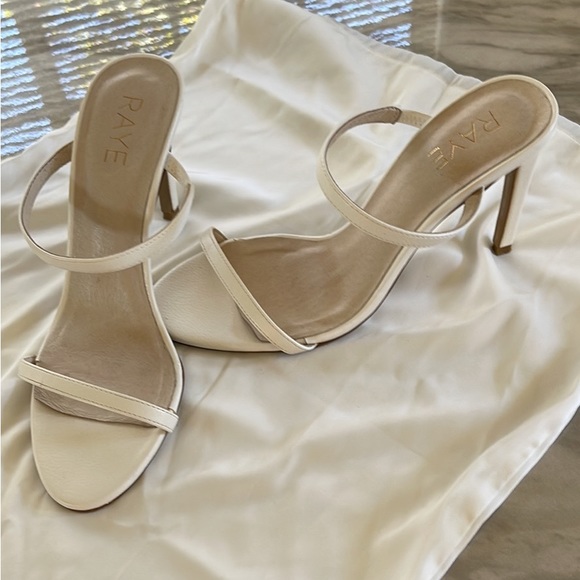 RAYE white leather heels sz 7.5 - Picture 4 of 10